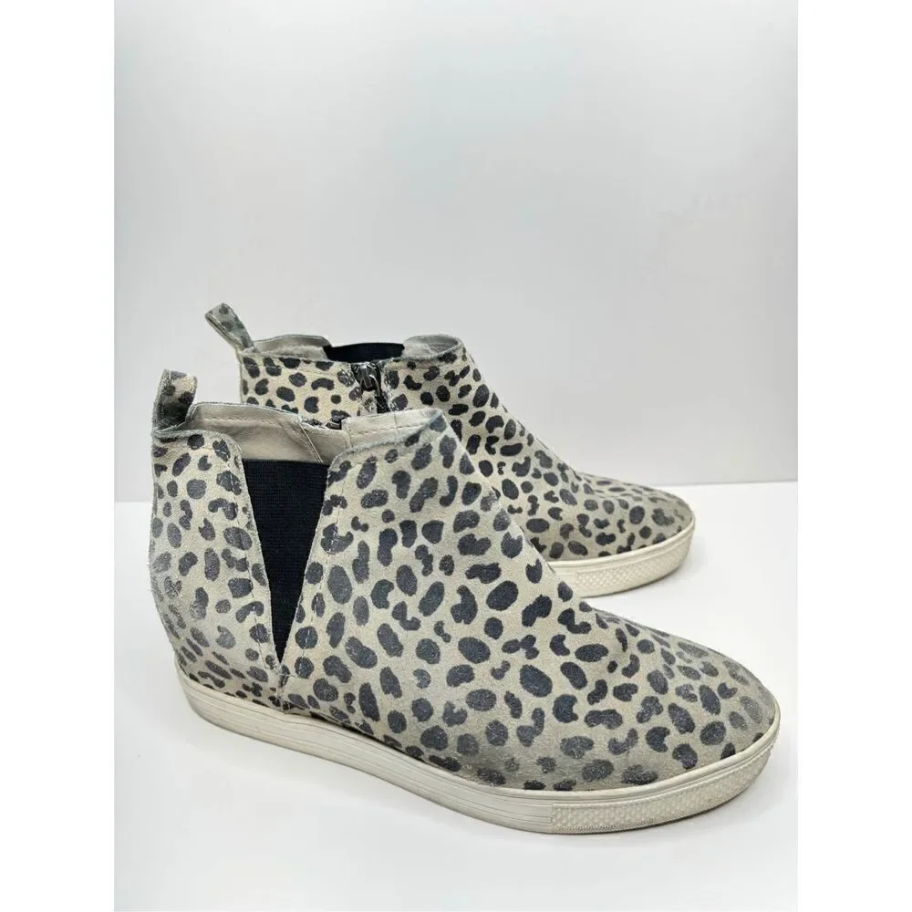 Caslon Aidy Boots Size 10 Water Resistant Suede Leather Leopard Print Booties